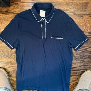 Life After Denim Dark Blue Polo with White Accents
